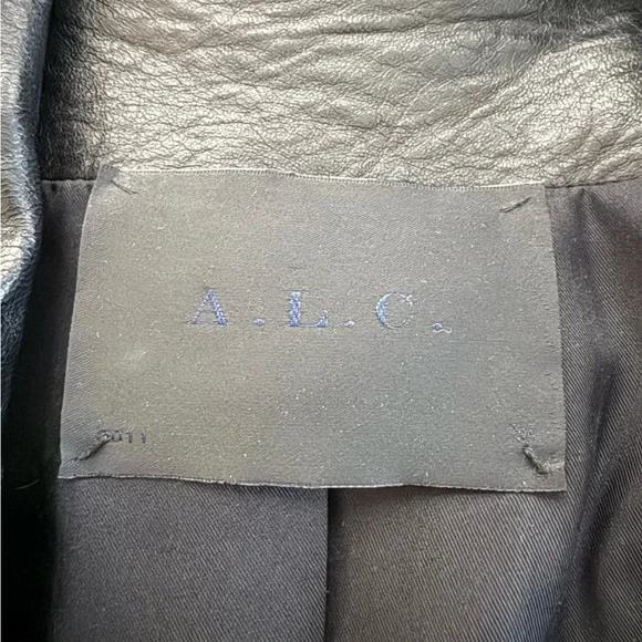 A.L.C. Leather Moto Jacket Black Size 4 - Picture 4 of 5